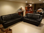 Black Leather Sofa Couch & Loveseat set GOOD COND!