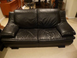 Black Leather Sofa Couch & Loveseat set GOOD COND!