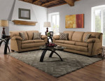 Sofa & Loveseat two color Brown & Camel Brand New Made in USA