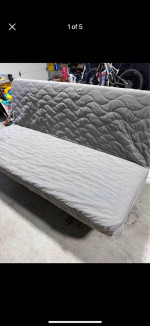 IKEA NYHAMN Sleeper sofa, with foam mattress/Knisa gray/beige Futon  c