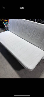 IKEA NYHAMN Sleeper sofa, with foam mattress/Knisa gray/beige Futon  c
