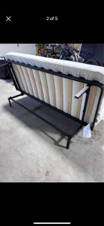 IKEA NYHAMN Sleeper sofa, with foam mattress/Knisa gray/beige Futon  c