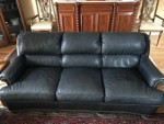 Leather sofa, chair, ottoman
