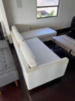 White CB2 Ditto Reversible Left and Right Sectional Sofa Couch