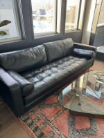 Article Sven sofa couch black leather mid-century modern