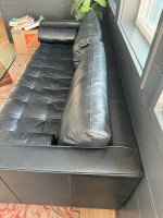 Article Sven sofa couch black leather mid-century modern