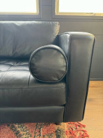 Article Sven sofa couch black leather mid-century modern