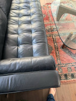 Article Sven sofa couch black leather mid-century modern