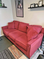 Red Microfiber Sofa