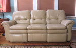 LAZY BOY, LEATHER, ELECTRIC RECLINING, WALL HUGGER SOFA
