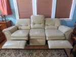 LAZY BOY, LEATHER, ELECTRIC RECLINING, WALL HUGGER SOFA