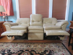 LAZY BOY, LEATHER, ELECTRIC RECLINING, WALL HUGGER SOFA