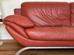 Natuzzi leather sofa and chair