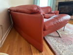 Natuzzi leather sofa and chair