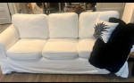 pottery Barn slipcovered sofa
