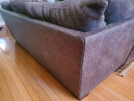 Soft Black L-Shape Sectional Sofa Couch + Pillows + Ottoman
