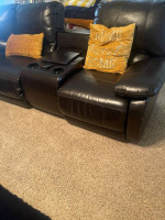 Ashley Furniture Edmar Leather Power Reclining Sofa and Loveseat w/ Co