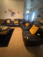 Ashley Furniture Edmar Leather Power Reclining Sofa and Loveseat w/ Co