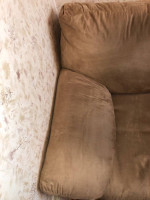 Light Brown Loveseat Sofa Couch with Brand New Twin Sleeper and Pillows LOCAL PI
