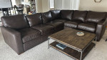 AZ Leather Large Like New 100% Leather Sofa Sectional - OBO