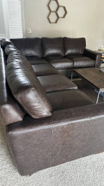 AZ Leather Large Like New 100% Leather Sofa Sectional - OBO