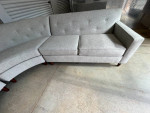 Ethan Allen Marcus 3 Piece Gray Tufted Modern Sectional Couch Sofa