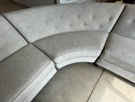 Ethan Allen Marcus 3 Piece Gray Tufted Modern Sectional Couch Sofa