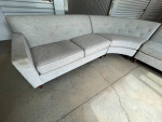 Ethan Allen Marcus 3 Piece Gray Tufted Modern Sectional Couch Sofa