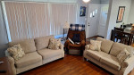 Love seat, Sofa and pillows