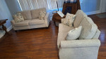 Love seat, Sofa and pillows