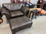 Genuine Croc skin leather Love seat sofa with ottoman