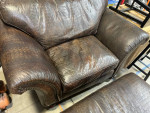 Genuine Croc skin leather Love seat sofa with ottoman