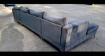 Grey U shaped sectional couch sofa