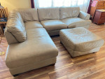 Leather Sectional Sofa w/ Ottoman