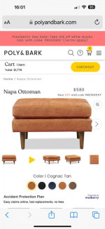 Poly & Bark Napa sofa W/ottoman