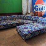 Sectional sofa Mid-century flowers