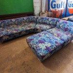 Sectional sofa Mid-century flowers