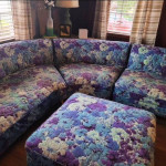 Sectional sofa Mid-century flowers