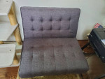 Small sofa with rectangular storage ottoman