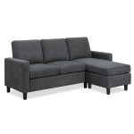 Brand new Walsunny Linen Fabric Convertible L-Shaped Sectional Sofa(Dark Gray)