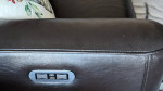 Black leather sofa