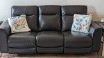 Black leather sofa