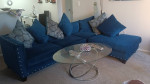 Sofa L and lamp,Cristal tables