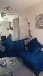 Sofa L and lamp,Cristal tables