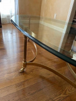 Sofa Table Glass Ttop Brass Stand