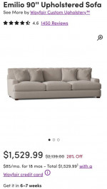 Emilio 90'' Upholstered Sofa (Indy Dove Grey)