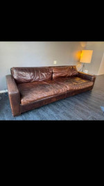 Restoration Hardware leather couch ,Maxwell  leather sofa