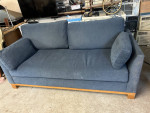 Blue upholestered sofa very clean