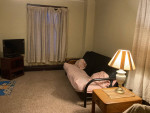 Black futon couch sofa with mattress bed