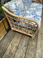 Lane Venture Rattan Sofa and Glass Top Side Table